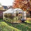 Aluminium Gewächshaus mit Fundament – 361*238*210 cm, Treibhaus, Tomatengewächshaus, Frühbeet, Greenhouse Grau - Thumbnail 2