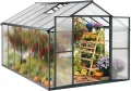 Aluminium Gewächshaus mit Fundament – 361*238*210 cm, Treibhaus, Tomatengewächshaus, Frühbeet, Greenhouse Grau - Thumbnail 4