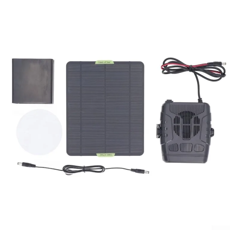 Solarpanel-Gewächshaus-Heizungs-Set, kompaktes solarbetriebenes Haustierhaus, kleine Gewächshaus-Heizungen für den Innen- und Außenbereich (A) – Bild 2
