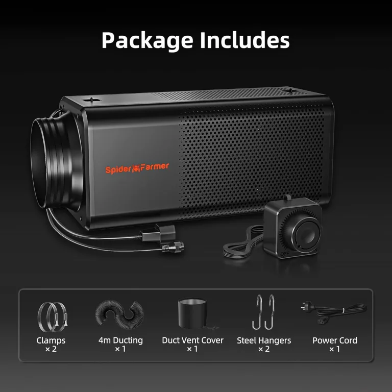 Spider Farmer 2 in 1 Aktivkohlefilter Abluft Lüfter, Rohrventilator 150mm/6 Inch Abluftset, mit RJ12 Drehzahlregler, 62W Grow Ventilator, 345 CFM abluftventilator für Growzelt, Growbox – Bild 7