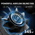 Spider Farmer 2 in 1 Aktivkohlefilter Abluft Lüfter, Rohrventilator 150mm/6 Inch Abluftset, mit RJ12 Drehzahlregler, 62W Grow Ventilator, 345 CFM abluftventilator für Growzelt, Growbox - Thumbnail 4