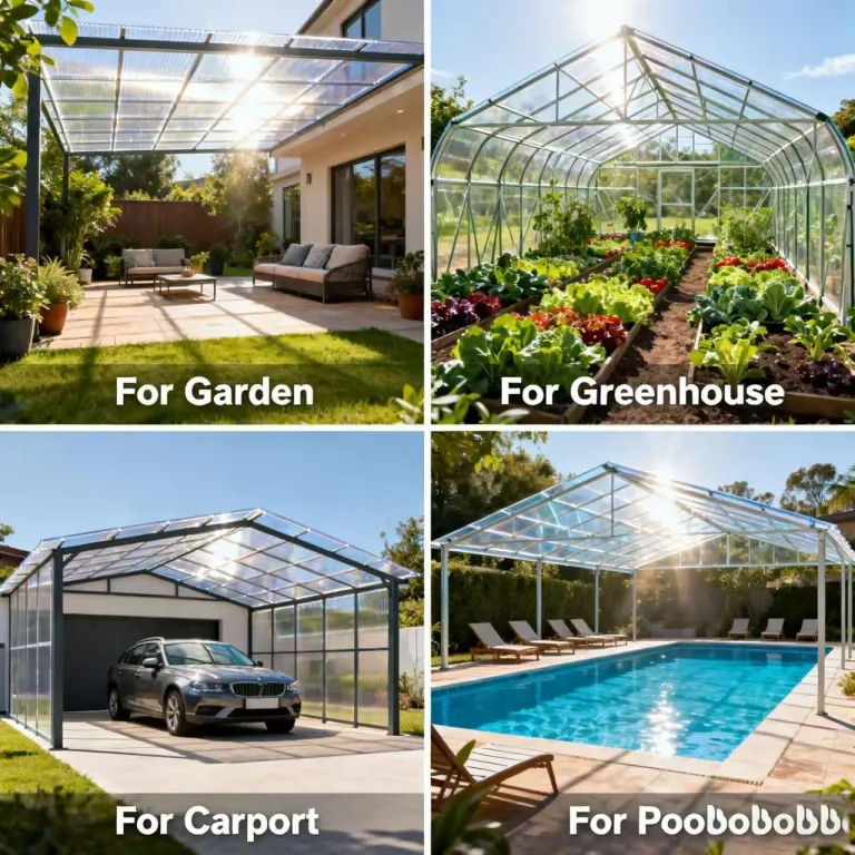 PC Polycarbonat 1 Mm Kunststoffplatten Mit UV-Schutz Bruchsichere Und Wärmedämmende Für Terrassendach Carport Wintergarten Gewächshaus(Size:0.5x7m,Color:1mm) – Bild 9