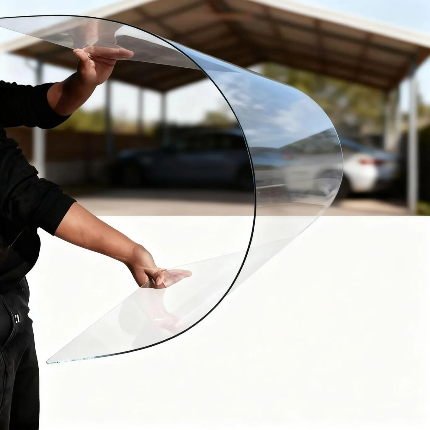 PC Polycarbonat 1 Mm Kunststoffplatten Mit UV-Schutz Bruchsichere Und Wärmedämmende Für Terrassendach Carport Wintergarten Gewächshaus(Size:0.6x1m,Color:1mm) - Bild 1