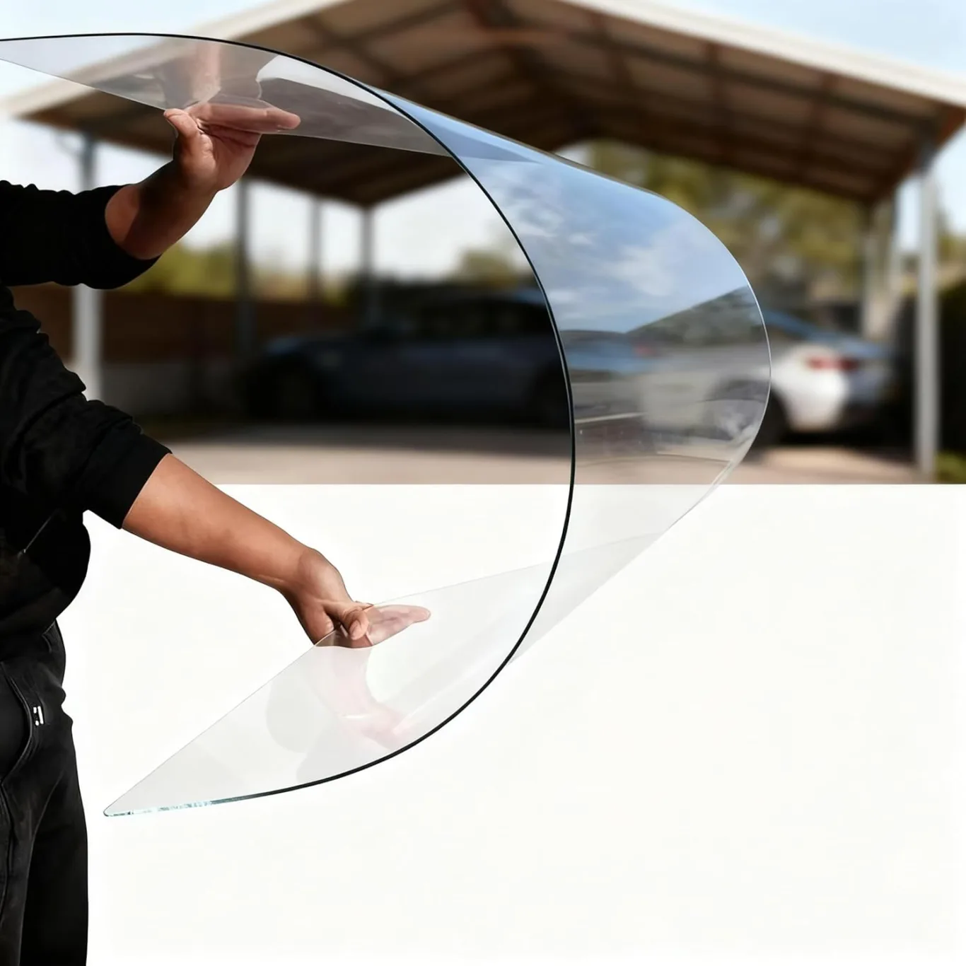 PC Polycarbonat 1 Mm Kunststoffplatten Mit UV-Schutz Bruchsichere Und Wärmedämmende Für Terrassendach Carport Wintergarten Gewächshaus(Size:0.5x1m,Color:1mm) - Bild 1