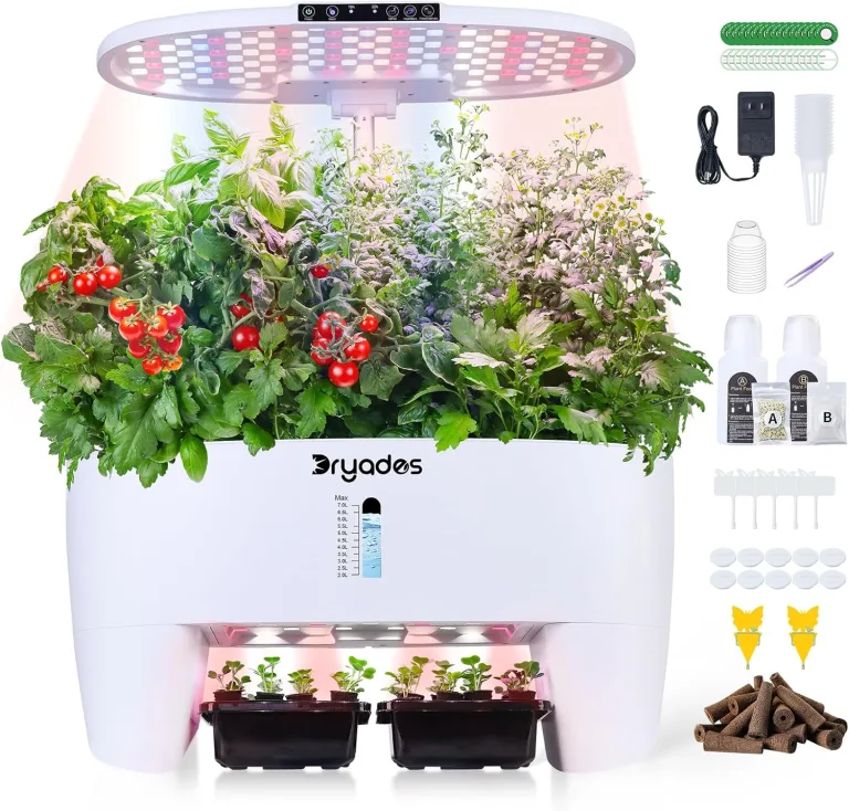 Hydroponisches Anzuchtsystem Kit 12 Kapseln, Smart Herb Garden mit 24W Vollspektrum-LED-Wachstumslicht, Indoor-Garten-Pflanzgefäß für Zuhause/Büro/Schule (Silber) – Bild 8