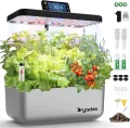 Hydroponisches Anzuchtsystem Kit 12 Kapseln, Smart Herb Garden mit 24W Vollspektrum-LED-Wachstumslicht, Indoor-Garten-Pflanzgefäß für Zuhause/Büro/Schule (Silber) - Thumbnail 1