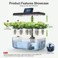 Hydroponisches Anzuchtsystem Kit 12 Pods, Smart Herb Garden mit 24W Vollspektrum-LED-Wachstumslicht, Indoor-Garten-Pflanzgefäß für Zuhause/Büro/Schule (Transluzent Schwarz) - Thumbnail 6