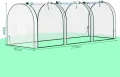 Gewächshaus, 180*90*90 cm Winterzelt für Pflanzen Frostschutz, Schrägdachstil Foliengewächshaus mit Gitternetzfolie, Hochbeet mit Abdeckung, Anzuchthaus für Garten zur Aufzucht, Weiß - Thumbnail 3