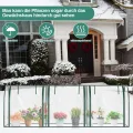Gewächshaus, 180*90*90 cm Winterzelt für Pflanzen Frostschutz, Schrägdachstil Foliengewächshaus mit Gitternetzfolie, Hochbeet mit Abdeckung, Anzuchthaus für Garten zur Aufzucht, Weiß - Thumbnail 6
