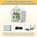 Gewächshaus, 143*143*195 cm Überwinterungszelt für Pflanzen, Begehbarers Foliengewächshaus mit Gitternetzfolie, Hochbeet mit Abdeckung, Balkongewächshaus, für Garten zur Aufzucht, Weiß - Thumbnail 5