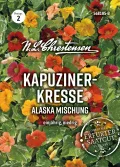 Chrestensen Kapuzinerkresse Alaska Mischung Samen - Pastellfarben weißbunte Blätter - Essbar Dauerblüher - Für Balkon Ampel Beet - Tropaeolum majus - Samenfest - Thumbnail 2