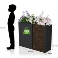 Blumenkasten Hoch Metall Pflanzkübel Rechteckig 96 cm lang XXL Schmal Groß & Wetterfest Dekoratives Hochbeet für Balkon Draußen Garten Terrasse Outdoor - Thumbnail 10