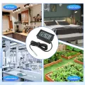 Digital LCD Thermometer Temperatur,APKLVSR Mini Thermometer Temperatur Tester mit Externem Sensor für Kühlschrank,Gefrierschrank, Aquarium(3 Stück) - Thumbnail 7