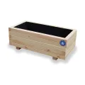 Blumentopf Holz - Pflanzkübel Übertopf Blumenkasten - mit Kunststoffeinsatz Herausnehmbar - 33 x 33 x 32 cm - Naturholz 33KAN3332 - Thumbnail 7