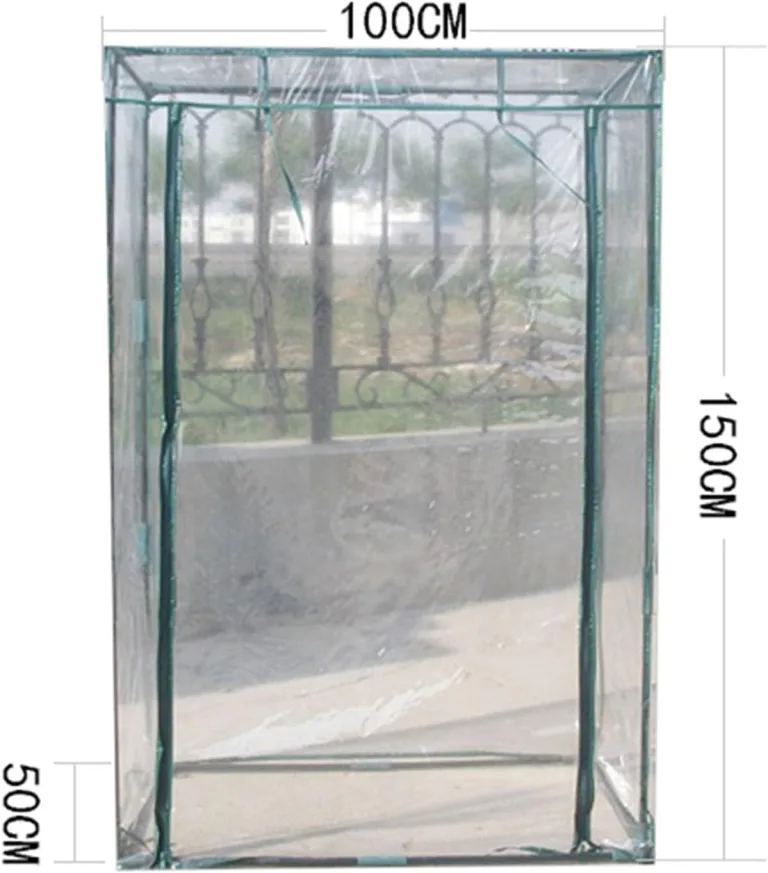 Tomatengewächshaus, 100x50cm PVC Tomatengartenzelt Abdeckung, Tomatenhaus Stabil Winterfest, Tomatenhaus Mit Aufrollbare Tür, Gewächshaus Treibhaus Für Boden,Garten – Bild 2