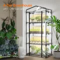 Bstrip Indoor-Gewächshaus, 4-stöckiges Foliengewächshaus mit Pflanzenlampe LED Vollspektrum, 159 cm Gewächshaus Klein zur Überwinterung von Pflanzen, ideal für Anbau, Keimlinge und Microgreens - Thumbnail 2