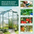 Gewächshaus Aluminium mit Fundament, 4,75 m² - 190 × 253cm, Gartengewächshäuser mit Dachfenster & Schiebetür, Gewächshaus Groß mit UV-beständigen Polycarbonatplatten für Gemüse & Toma - Thumbnail 4