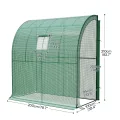 LARMNEE Wandseitiges Gewächshaus, Tomatengewächshaus mit 2 Rolltüren, 200 x 100 x 210 cm, PE Foliengewächshaus, Tomatenhaus für Blumen, Gemüse und Pflanzen, Balkon, Garten und Terrasse, Grün EGN72GH02 - Thumbnail 3