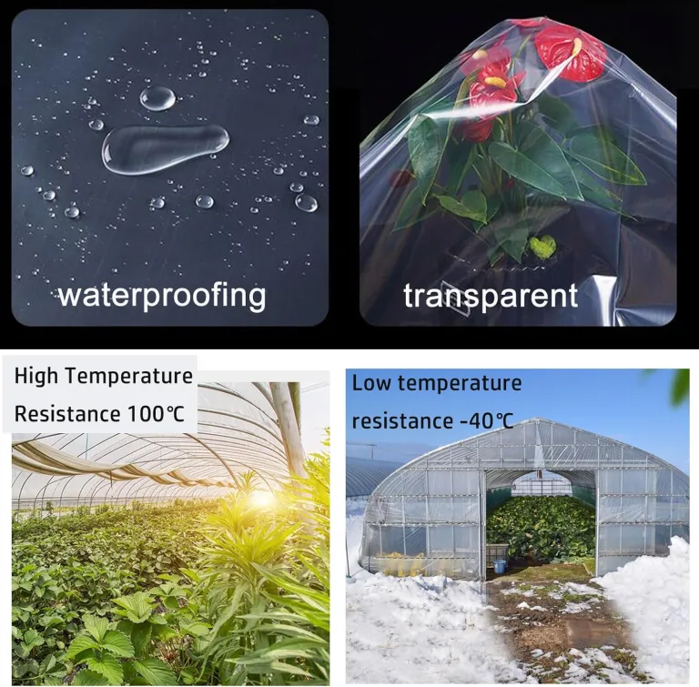 4m x 8m Gewächshausfolie Polyethylenfolie 3.2 Extra Dick Reißfest Gartenfolie aus Polyethylen, Transparent Tunnelfolie Tomatenhaus Folie – Bild 7