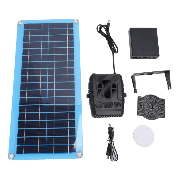 Solarheizung für Hühnerstall, Tragbare Solarbetriebene 30-W-Heizung mit Monokristallinem Panel und Einstellbaren Temperatureinstellungen, Warmwindausrüstung Zum Trocknen und Heizen von – Bild 6