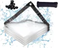 Strapazierfähige wasserdichte transparente Plane mit Ösen - Dicker PVC-Kunststoff für Gewächshäuser Balkon Zäune Hühnerstall Fenster Pflanzen Gärten - Thumbnail 1
