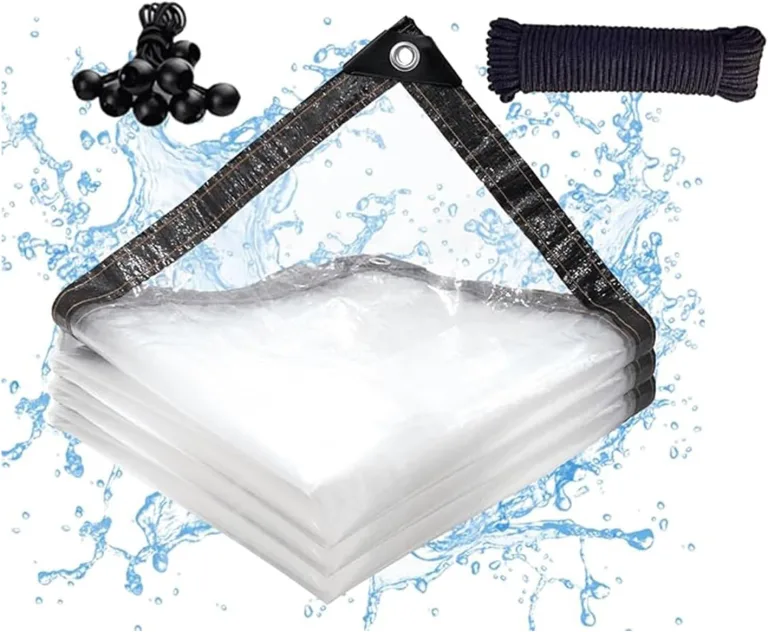 Strapazierfähige, wasserdichte, transparente Plane mit Ösen, dicker PVC-Kunststoff für Gewächshaus, Terrasse, Zaun, Hühnerstall, Fenster, Pflanzen, Gärten – Bild 1