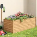 UDPATIO Hochbeet Holz für Garten 240x88x80cm Holzhochbeet zum Bepflanzen von Gemüse & Kräutern Pflanzbeet Pflanzkasten Gemüsebeet für Balkon - Thumbnail 8