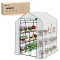 Yesker Mini Gewächshaus 91 x 45 cm x 84 cm tragbares kleines Gewächshaus für Innen Außen Gewächshaus mit PVC-Schutz kompakte Gewächshaus für Wintergarten Arbeit Balkon Terrasse außerhalb Garten - Thumbnail 9