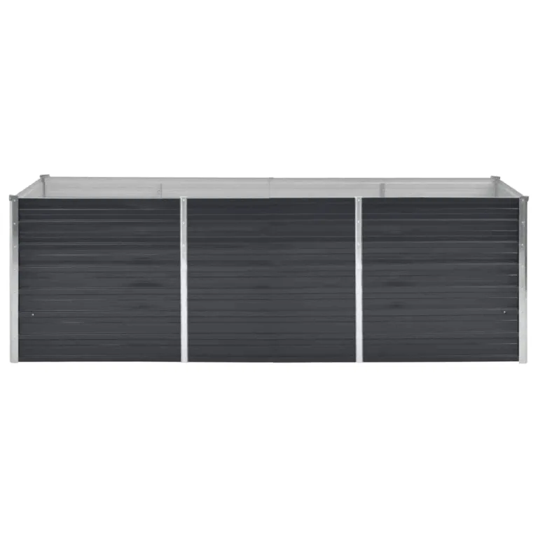 Hochbeet Metall Gartenbeet aus Verzinktem Stahl Pflanzbeet Wetterfest & Rostfrei Rechteckiges Gemüsebeet für Garten & Terrasse Anthrazit 240 x 80 x 77 cm – Bild 3