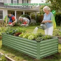 WILLOW WEAVE Hochbeete für Garten, verzinkte Stahl-Planter im Freien zum Anpflanzen von Gemüse, Blumen und Kräutern, 240x90x60 cm, Olivgrün - Thumbnail 2