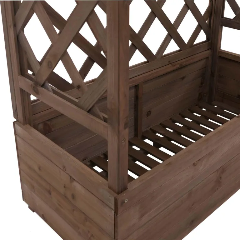 Hochbeet HWC-P66, Pflanz-/Blumenkasten Pflanzkübel Rankgitter Rankhilfe Spalier Holz FSC® 138x110x44cm - braun – Bild 7