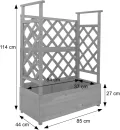 Hochbeet HWC-P67, Pflanz-/Blumenkasten Pflanzkübel Rankgitter Rankhilfe Spalier Holz FSC® 114x85x44cm - braun - Thumbnail 3
