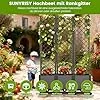 SUNYRISY Hochbeet mit Rankgitter, Blumenkasten mit Rankhilfe und Rollenrad, 3 Stück Garten Planter Box mit Rädern und Sichtschutz, Selbstbewässerung Pflanzkasten Pflanzkübel für Kletterpflanzen - Thumbnail 2