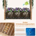 COSTWAY Blumenkasten mit Rankgitter & hängendem Dach, Pflanzkasten mit Rankhilfe & Einsatz, Hochbeet für Kletterpflanzen & hängende Körbe, für Hof Garten Terrasse, Holz, Braun, 110 x 40 x 124 cm - Thumbnail 5