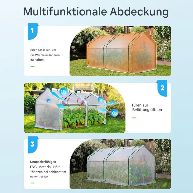 Kleines Gewächshaus Für Den Außenbereich - Kompaktes Zubehör - Gewächshaus für Zimmerpflanzen | Für Anfänger, Enthusiasten Und Freunde Im Innen- Und Außenbereich des Hausgartens Mit – Bild 5