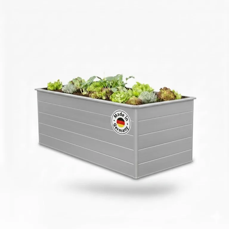 Beckmann Aluminium-Hochbeet Erntewunder – 201x91x75,5 cm – Anthrazit – Mit Schutzdach für Pflanzen – Rostfrei & Witterungsbeständig – Inkl. integrierter Schneckensperre – Ergonomische Arbeitshöhe – Bild 5
