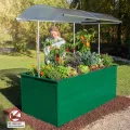 Beckmann Aluminium-Hochbeet Erntewunder – 201x91x75,5 cm – Grün – Mit Schutdach für Pflanzen – Rostfrei & Witterungsbeständig – Inkl. integrierter Schneckensperre – Ergonomische Arbeitshöhe - Thumbnail 2