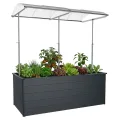 Beckmann Aluminium Hochbeet mit Schneckenschutz 201x91x75,5 cm – Modell Erntewunder Aluminium Natur – mit Schutzdach für Pflanzen - Rostfreies Alu-Hochbeet, witterungsbeständig – Made in Germany - Thumbnail 4