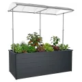 Beckmann Aluminium Hochbeet mit Schneckenschutz 201x91x75,5 cm – Modell Erntewunder Aluminium Natur – mit Schutzdach für Pflanzen - Rostfreies Alu-Hochbeet, witterungsbeständig – Made in Germany - Thumbnail 10