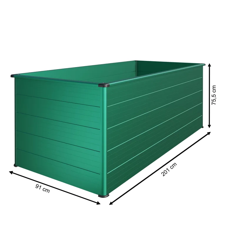Beckmann Aluminium Hochbeet mit Schneckenschutz 201x91x75,5 cm – Modell Erntewunder Grün – Rostfreies Alu-Hochbeet, witterungsbeständig – Made in Germany – Bild 3