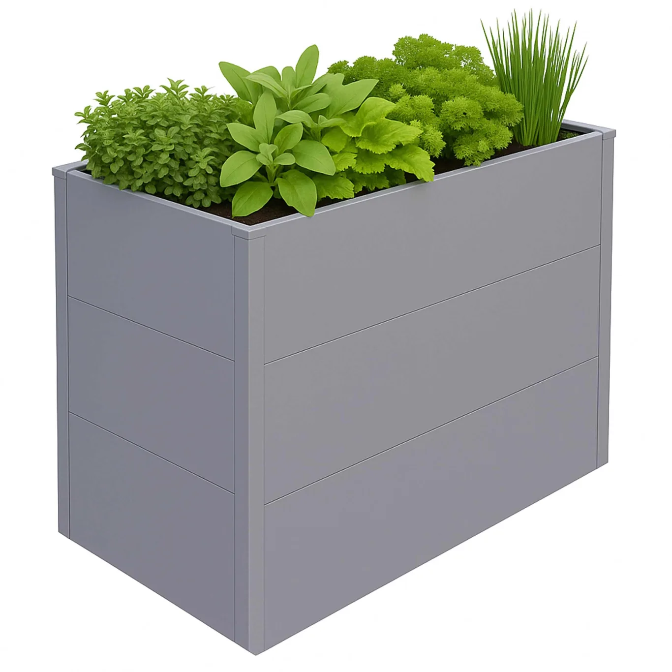 Hochbeet HWC-P64, Metallhochbeet Gemüse-/Pflanzbeet Blumenkasten Pflanzkübel Garten Stahl 77x100x50cm - grau - Bild 1