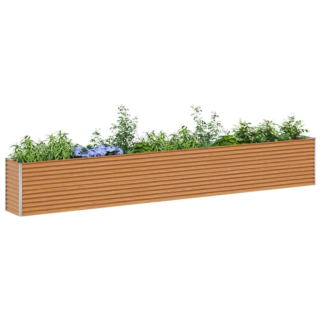 vidaXL Hochbeet Hellbraun 485 x 50 x 68 cm Verzinkter Stahl, Garten- und Terrassen-Pflanzkasten, robuster Stahl-Hochbeet, Coole Gartenlösung für Zuhause, Stadtgärten - Bild 1