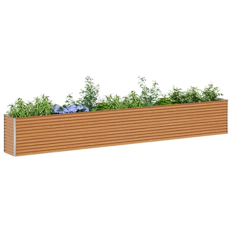 vidaXL Hochbeet Hellbraun 485 x 50 x 68 cm Verzinkter Stahl, Garten- und Terrassen-Pflanzkasten, robuster Stahl-Hochbeet, Coole Gartenlösung für Zuhause, Stadtgärten – Bild 1