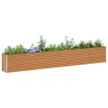 vidaXL Hochbeet Hellbraun 485 x 50 x 68 cm Verzinkter Stahl, Garten- und Terrassen-Pflanzkasten, robuster Stahl-Hochbeet, Coole Gartenlösung für Zuhause, Stadtgärten - Thumbnail 1