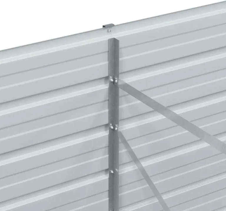 vidaXL Hochbeet Hellbraun 240 x 80 x 77 cm Verzinkter Stahl, Garten- und Terrassendesigns, urbaner Stil, robuste Möbel für draußen, Coole und praktische Lösungen – Bild 7