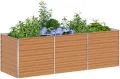 vidaXL Hochbeet Hellbraun 240 x 80 x 77 cm Verzinkter Stahl, Garten- und Terrassendesigns, urbaner Stil, robuste Möbel für draußen, Coole und praktische Lösungen - Thumbnail 1
