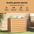 vidaXL Hochbeet Hellbraun 100 x 40 x 77 cm Verzinkter Stahl, Garten und Terrasse, Stabiler Metall-Wannen-Kübel, Hochbeet, Pflanzenbox für Outdoor-Kräuter und Blumen - Thumbnail 4