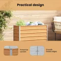 vidaXL Hochbeet Hellbraun 100 x 40 x 77 cm Verzinkter Stahl, Garten und Terrasse, Stabiler Metall-Wannen-Kübel, Hochbeet, Pflanzenbox für Outdoor-Kräuter und Blumen - Thumbnail 5