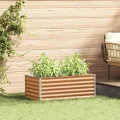 vidaXL Hochbeet Hellbraun 98 x 50 x 36 cm Verzinkter Stahl, Garten- und Terrassen-Pflanzkasten, robuster Stahl-Hochbeet, Coole Gartenlösung für Zuhause, Stadtgärten - Thumbnail 2