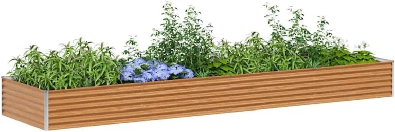 vidaXL Hochbeet Hellbraun 390 x 100 x 36 cm Verzinkter Stahl, Garten & Terrasse, Industriedesign Blumenkasten, Hochbeet für Urban, Moderne Gartenlösungen, robust gebaut